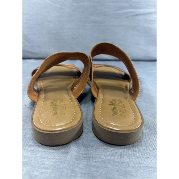 Coach and Four Women's Leather Gruppo Sandals Size 10 Luggage Hampton - Picture 2 of 8